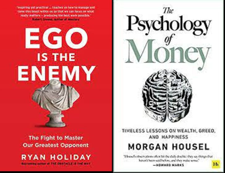 Ego Is The Enemy By Ryan Holiday / Psychology Of Money By Morgan Housel set of 2 books