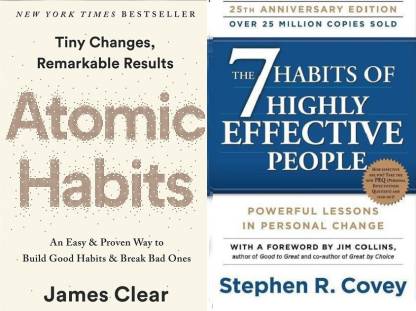 7 Habits of Highly Effective People By Stephen R. Covey / Atomic Habits By James Clear set of 2 books