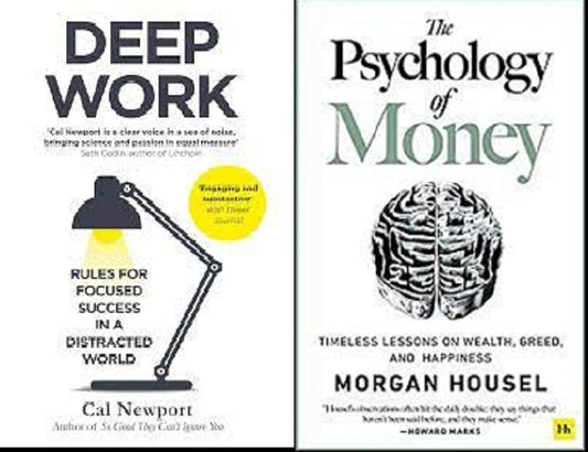 Deep Work by Cal Newport / Psychology Of Money By _Morgan Housel set of 2 books