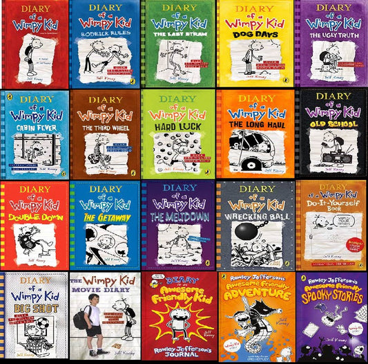 Diary Of A Wimpy Kid By Jeff Kinney and Awesome Friendly Series By Rowley Jefferson's 20 Books Set