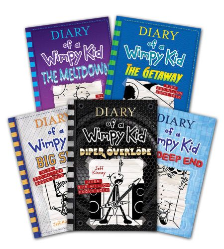 Diary of A wimpy kid 5 books set ( The getaway , The Meltdown , big shot , diper overlode , deep end )