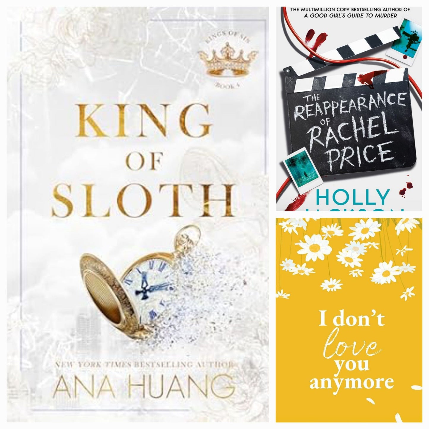 King Of Sloth by Ana Huang / The Reappearance of Rachel Price by holly jackson / I Don't Love you anymore by rithvik singh  set of 3 books