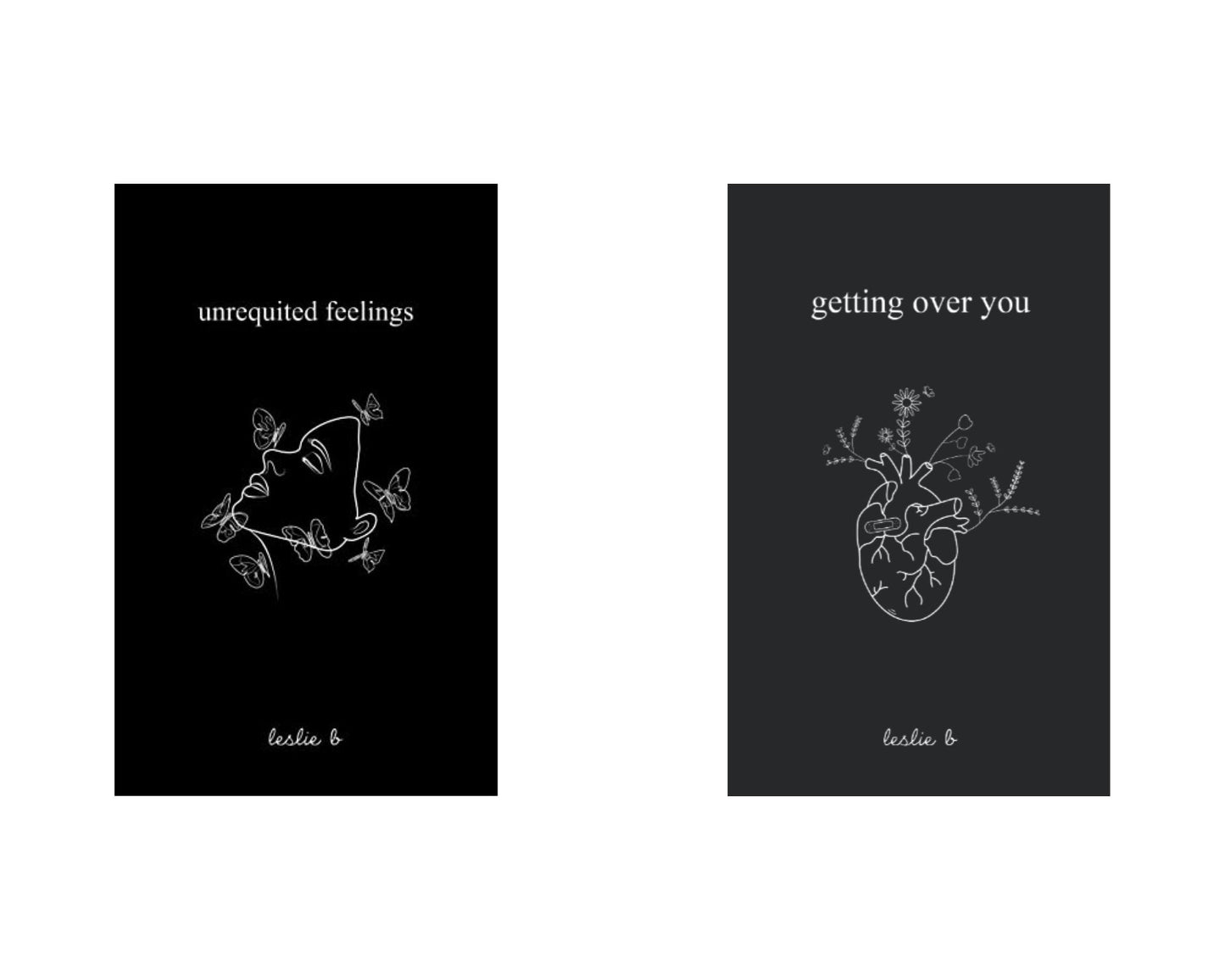 Getting over you by leslie b / Unrequited feelings by leslie B set of 2 books