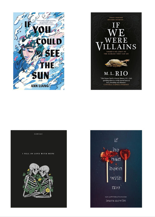 If you could see the sun / if we were villains / i fell in love with hope / if he had been with me set of 4 books