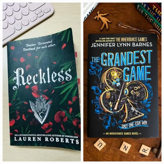 Reckless by lauren roberts/ the grandest game by jennifer lynn barnes set of 2 books 