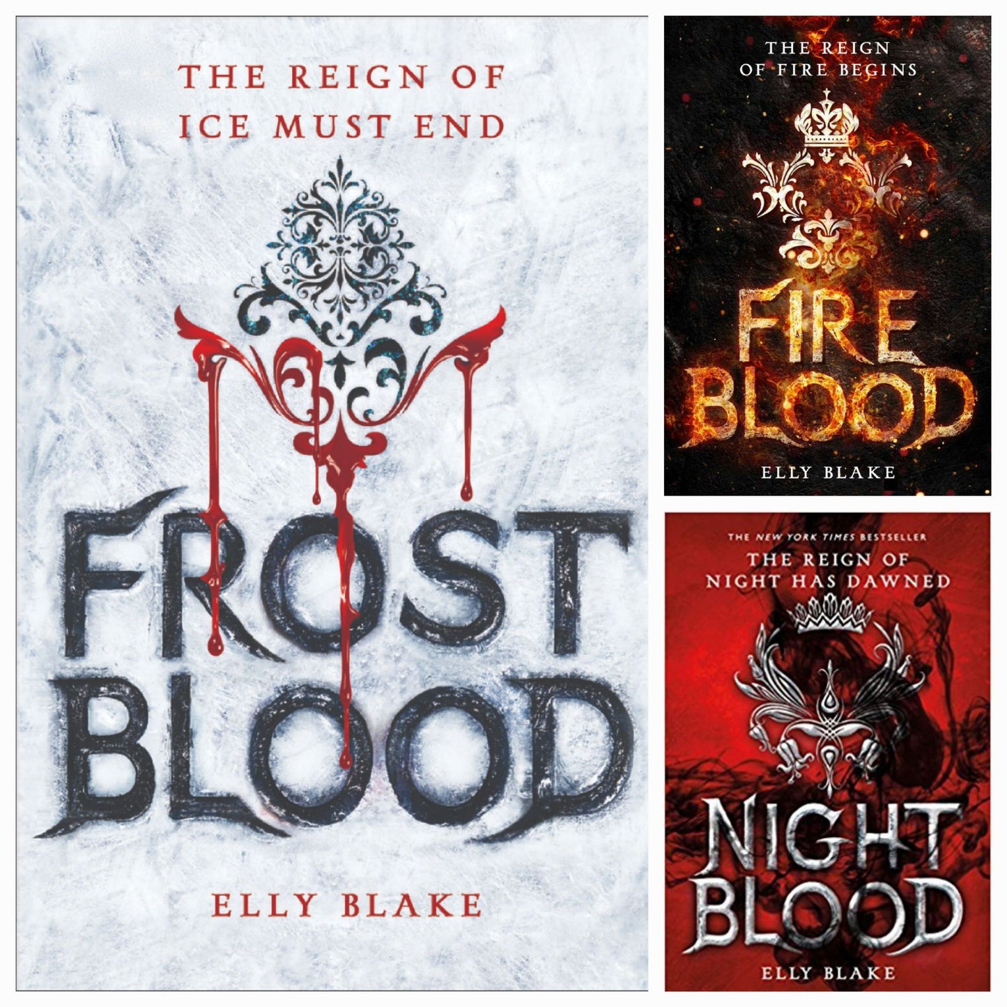 Frostblood / Fireblood / Nightblood by elly blake set of 3 books Frostblood saga books