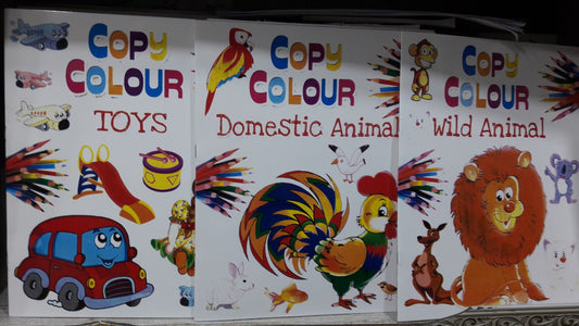 Copy Colour Toys , Domestic _Animals , _wild _Animals set of 3 books