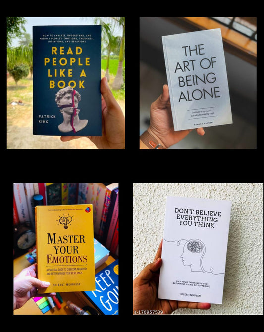 Don't believe everything you think / Read people like a book / _master your emotions /  The art of being alone book set of 4 books