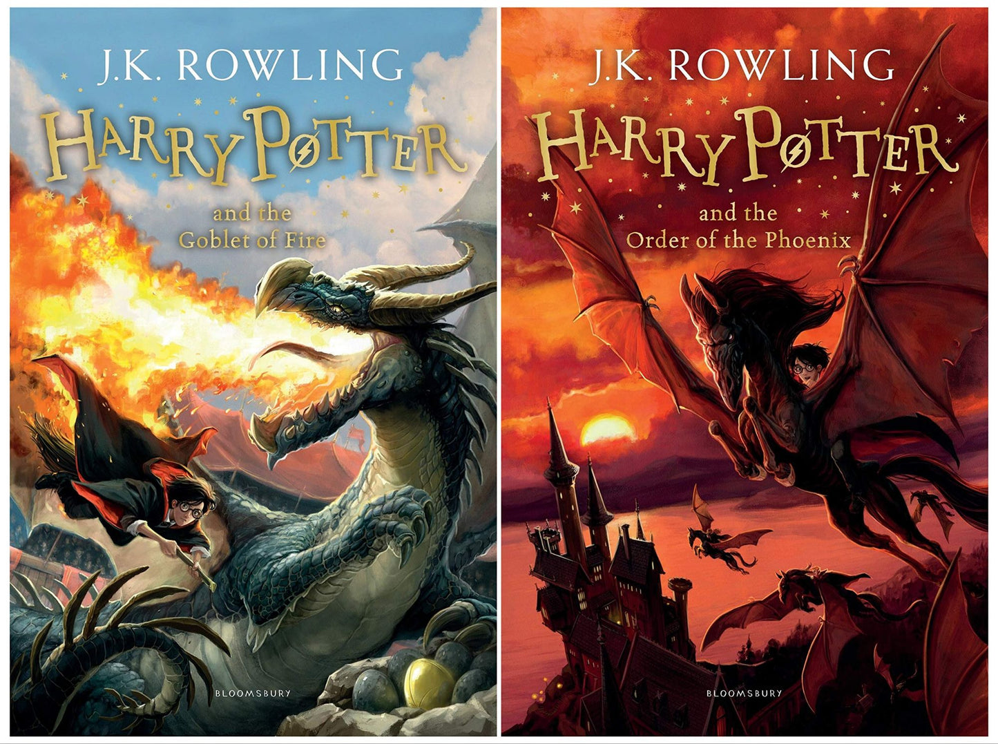 Harry potter and the goblet of fire / harry potter and the order of the pheonix set of 2 books