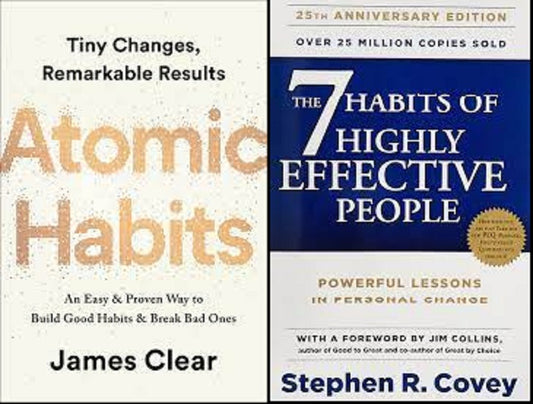 The 7 Habits Of Highly Effective People By Stephen R. Covey / Atomic Habits By James Clear set of 2 books