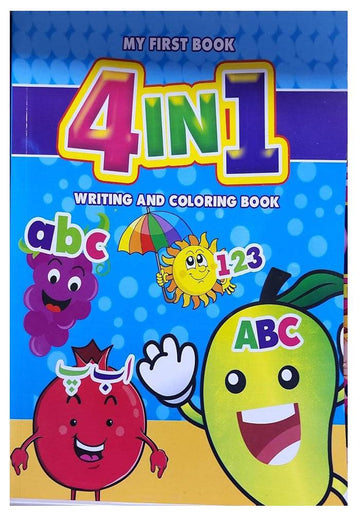 4 In 1 Writing And Coloring Book